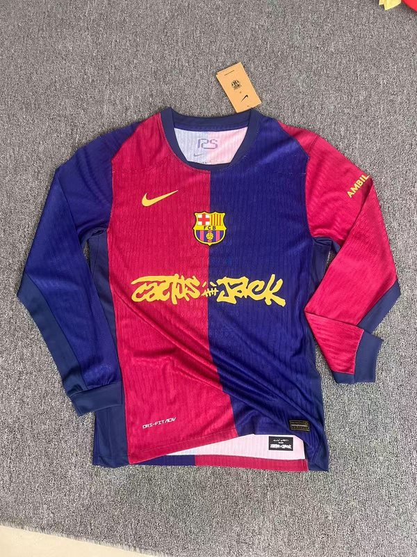 2024/2025 Limited Edition FC Barcelona x Travis Scott Men’s Home Player version Long sleeve