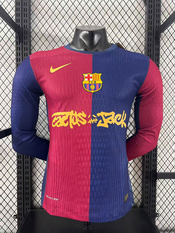 2024/2025 Limited Edition FC Barcelona x Travis Scott Men’s Home Player version Long sleeve