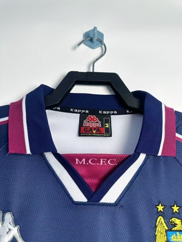 9798 Manchester City Away retro Long sleeve Fan version