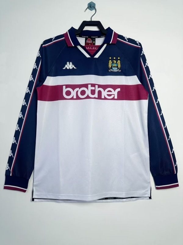 9798 Manchester City Away retro Long sleeve Fan version