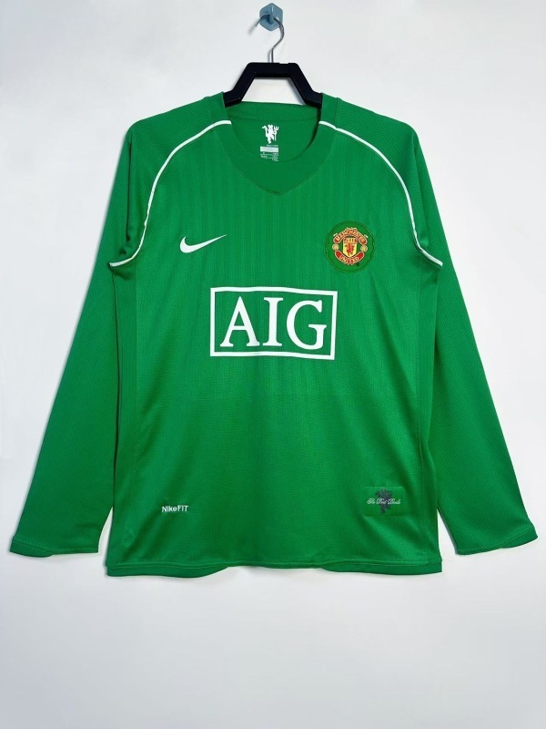 0708 Manchester United green Goalkeeper long sleeve retro Fan version