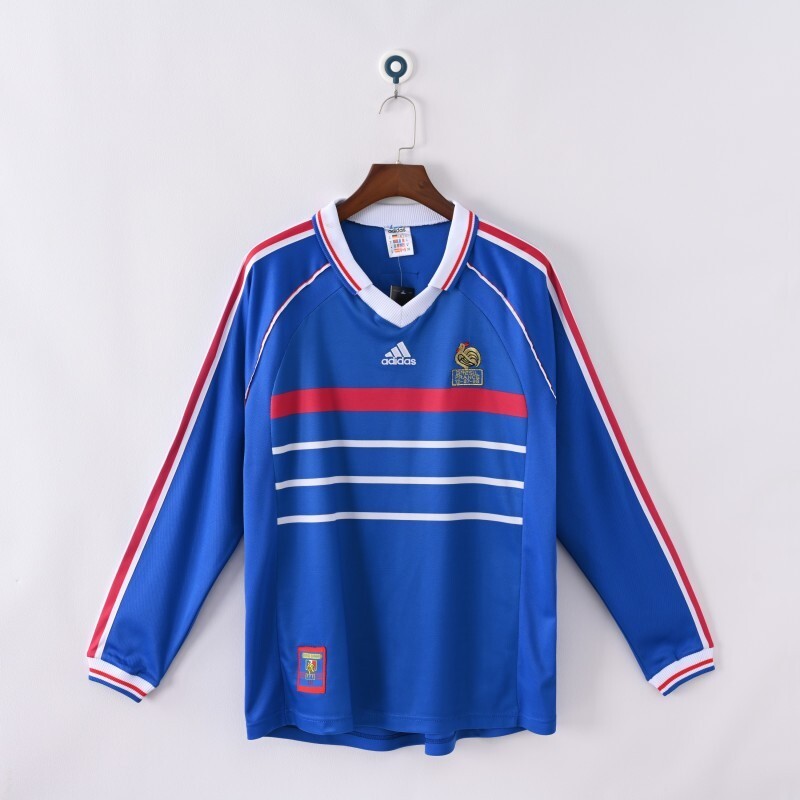 1998 France home Long sleeve retro Fan version