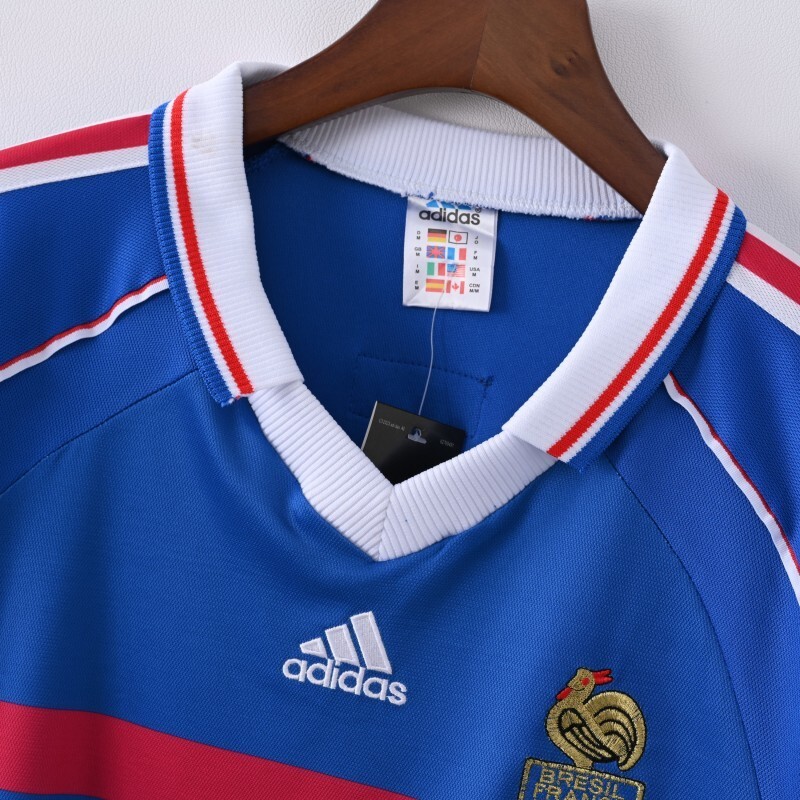 1998 France home Long sleeve retro Fan version