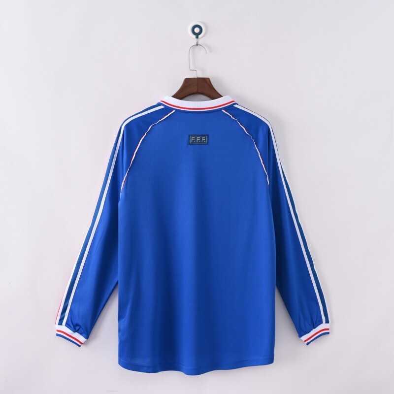 1998 France home Long sleeve retro Fan version
