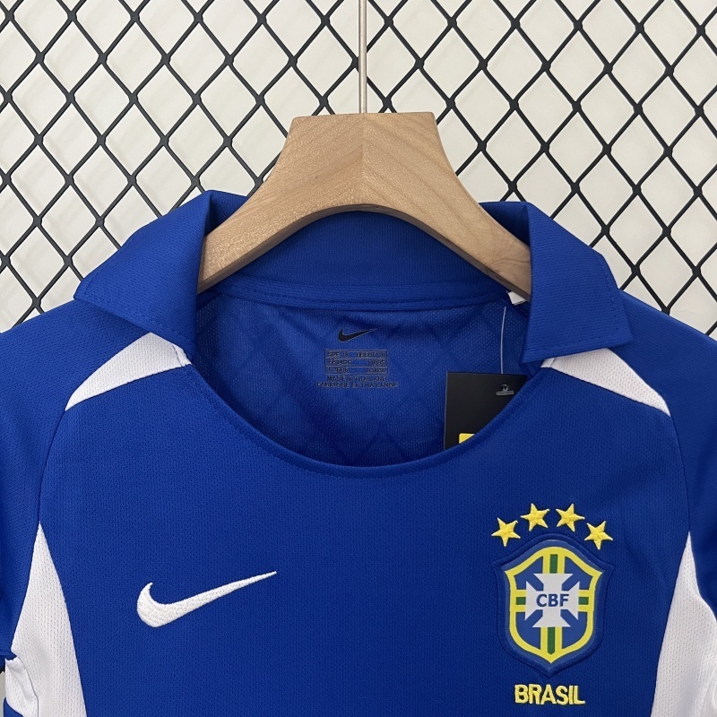 2002 Brazil Away retro Kids kit