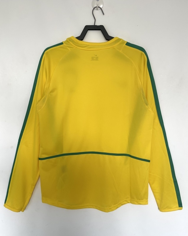 2002 Brazil Home Long sleeve retro Fan version