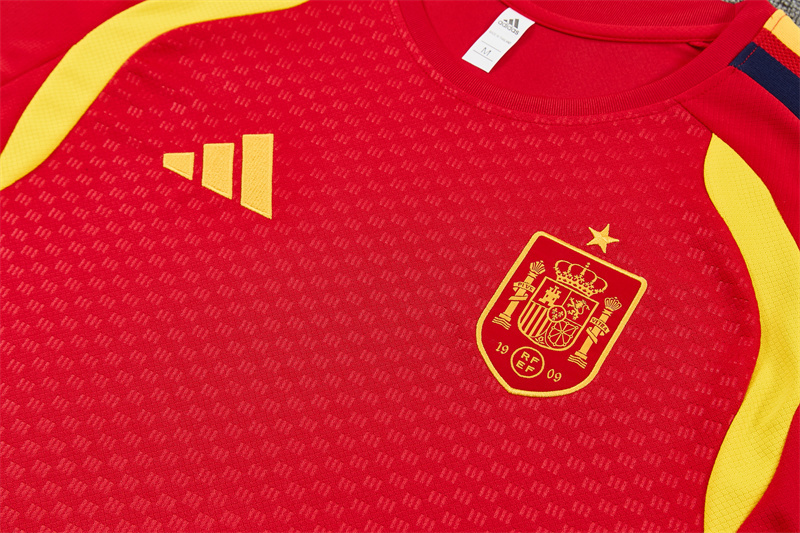 2026 Spain (red) Training clothes suit Short sleeve Fan version