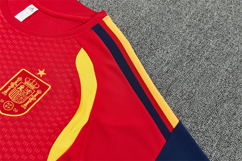 2026 Spain (red) Training clothes suit Short sleeve Fan version