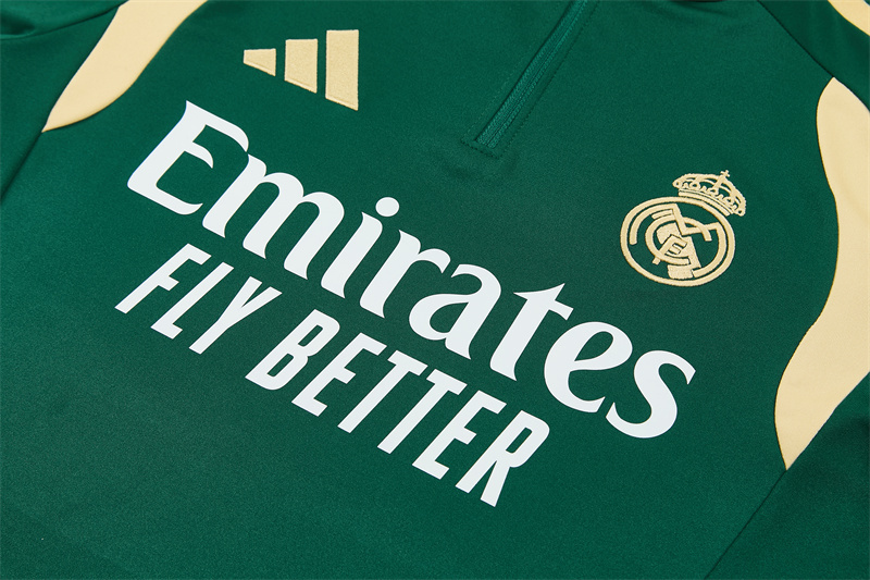 2627 Real Madrid (green) Half zip training suit set