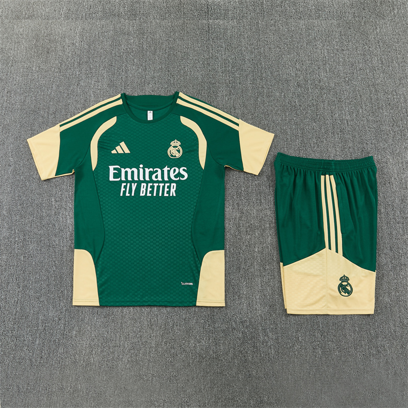 2026 Real Madrid (green) Training clothes suit Short sleeve Fan version