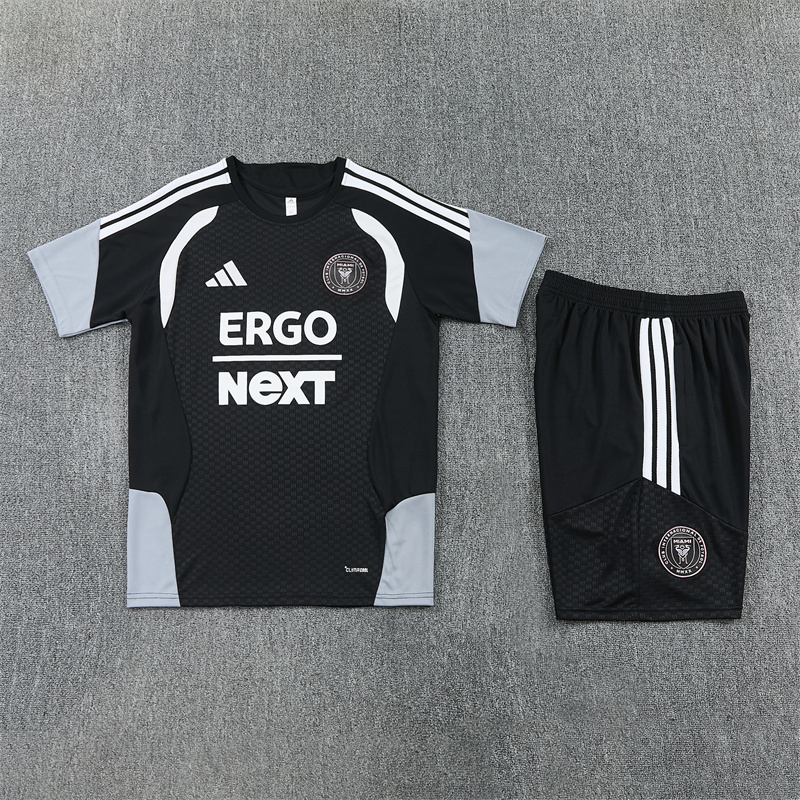 2627 Inter Miami  (black) Training clothes suit Short sleeve Fan version