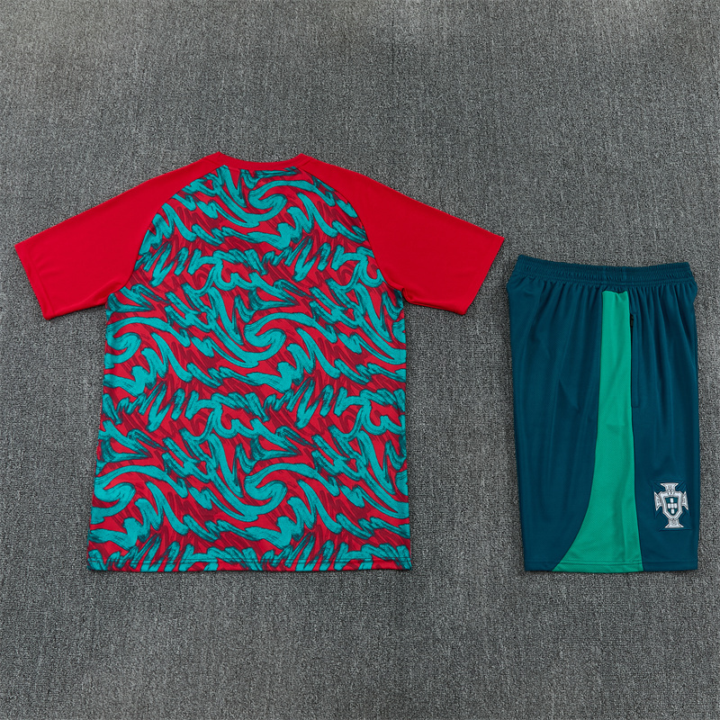 2026 Portugal (red-green) Training clothes suit Short sleeve Fan version