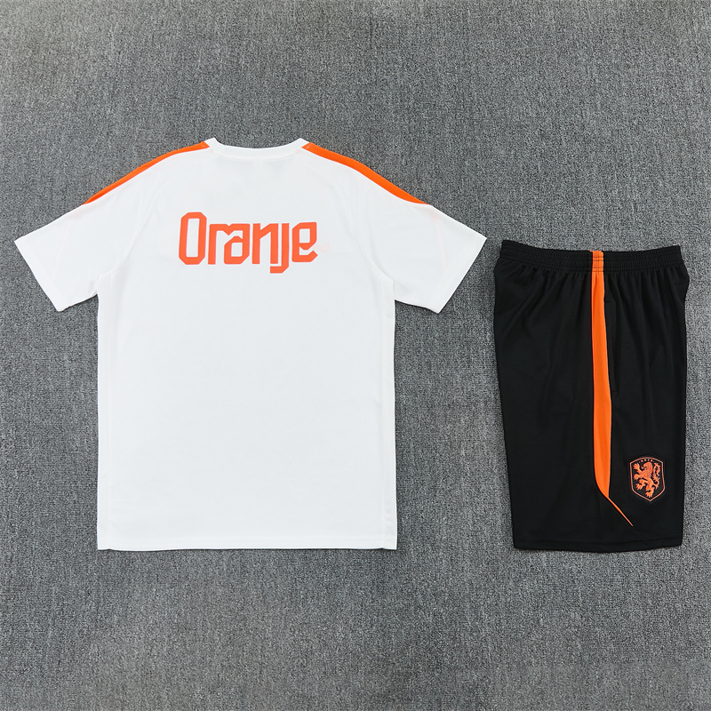 2026 the Netherlands (white) Training clothes suit Short sleeve Fan version