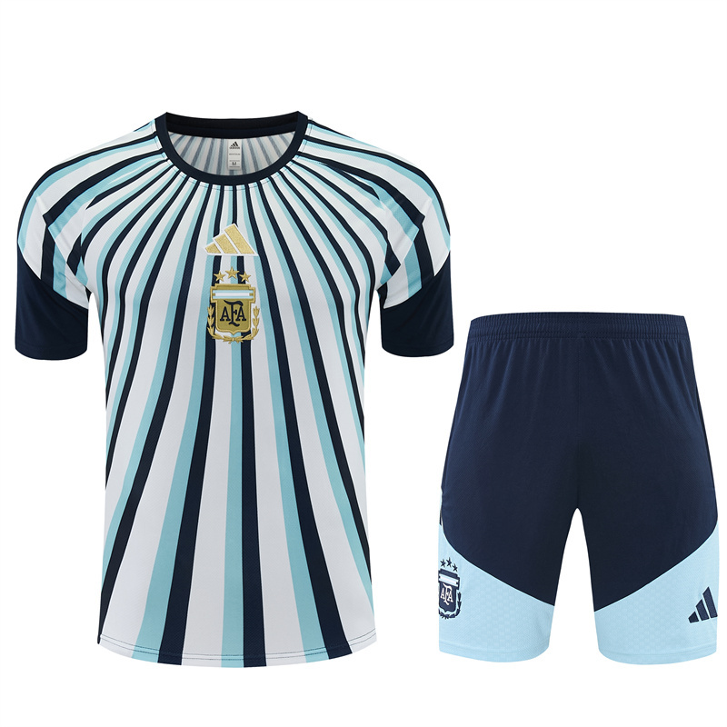 2026 Argentina (blue and white) Training clothes suit Short sleeve Fan version