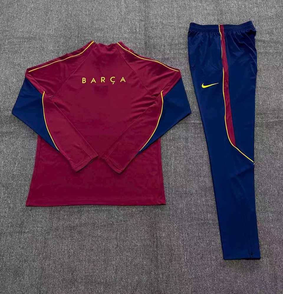 2627 Barcelona (red) Half zip training suit set