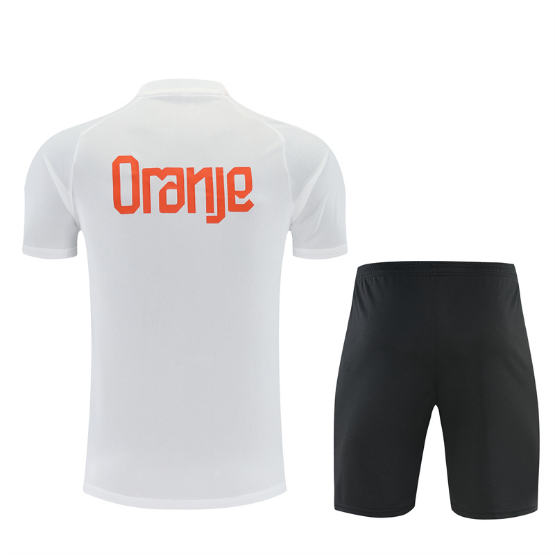 2026 the Netherlands (white) Training clothes suit Short sleeve Fan version