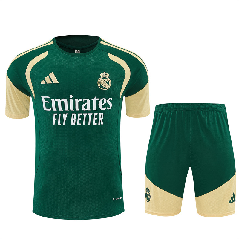 2026 Real Madrid (green) Training clothes suit Short sleeve Fan version