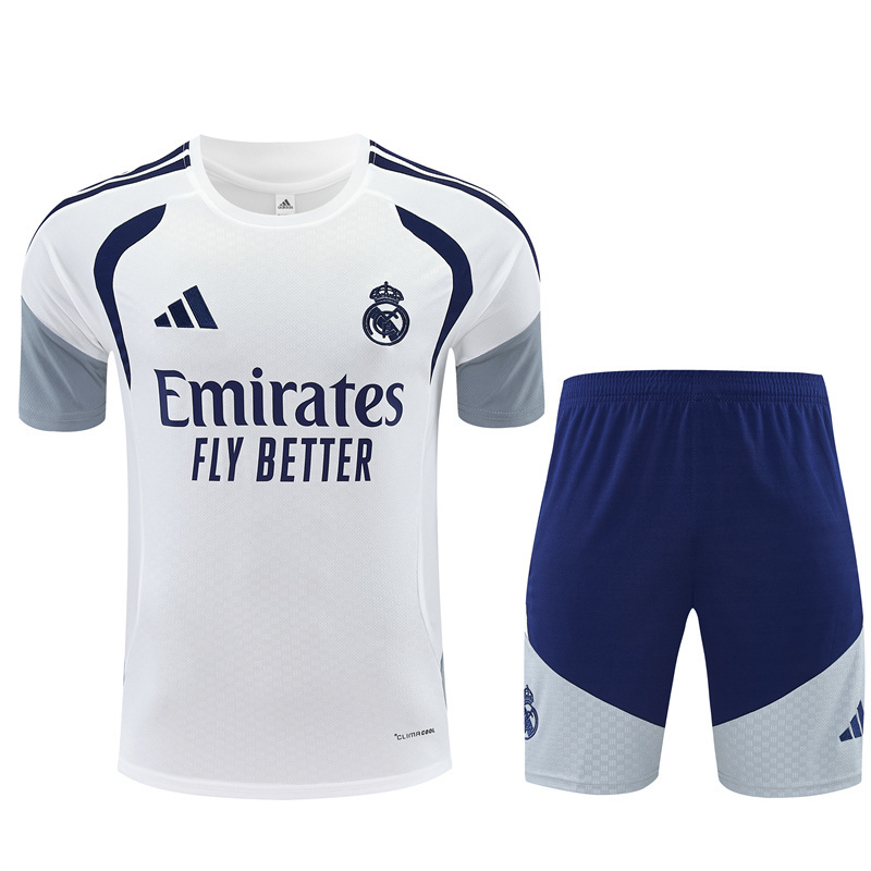 2026 Real Madrid (white) Training clothes suit Short sleeve Fan version