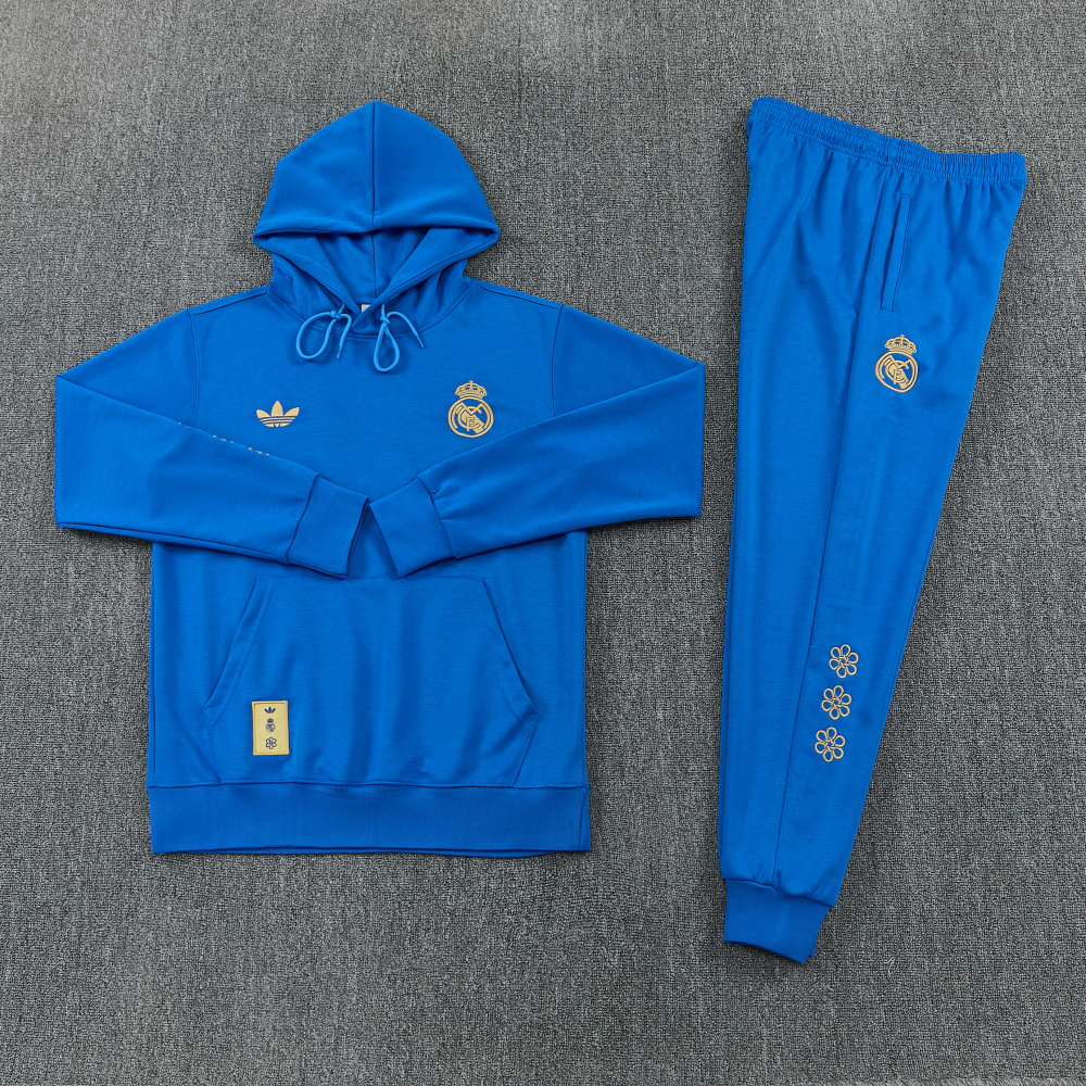 2627 Real Madrid (blue)  Hooded training suit set