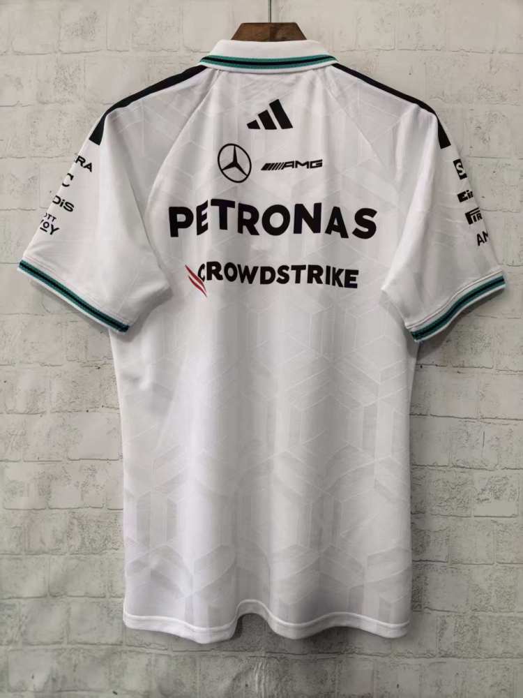 2026 F1 Mercedes-Benz Polo-Collar（white） Racing Shirt