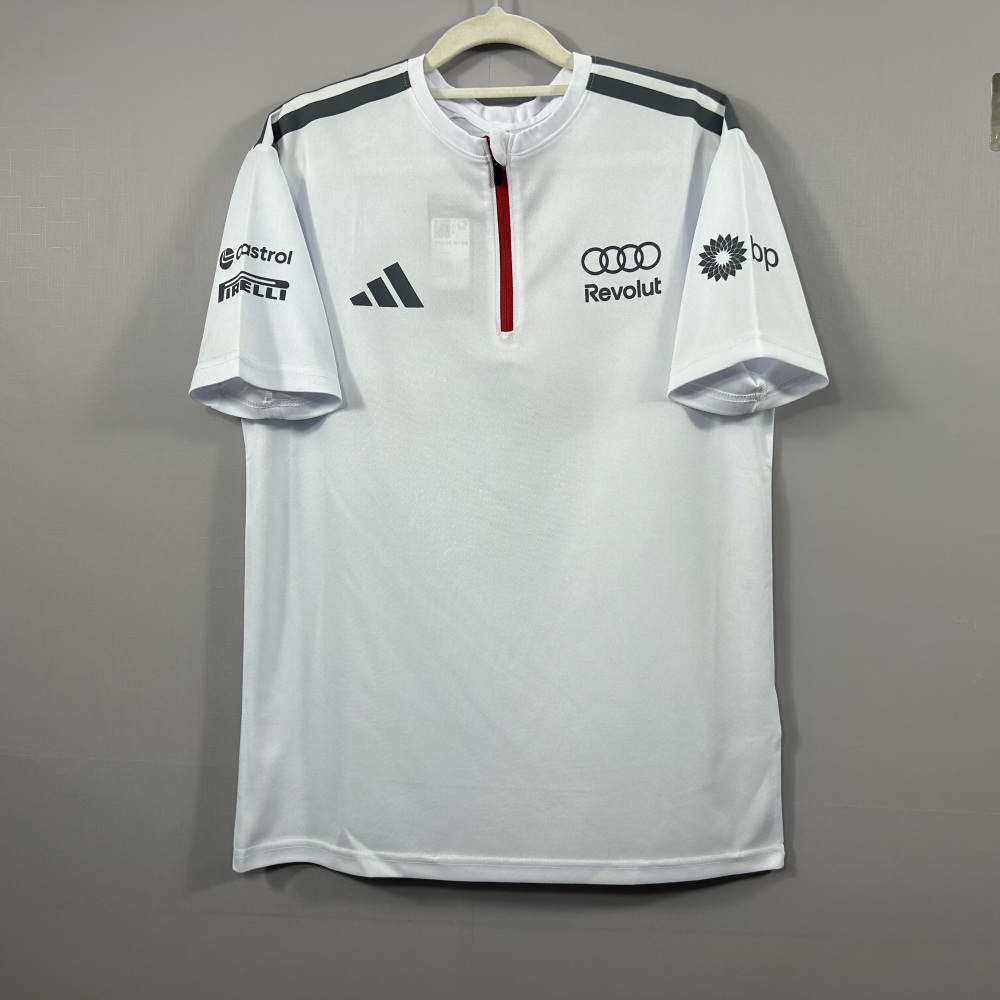 2026 F1 Audi white half-zip racing top