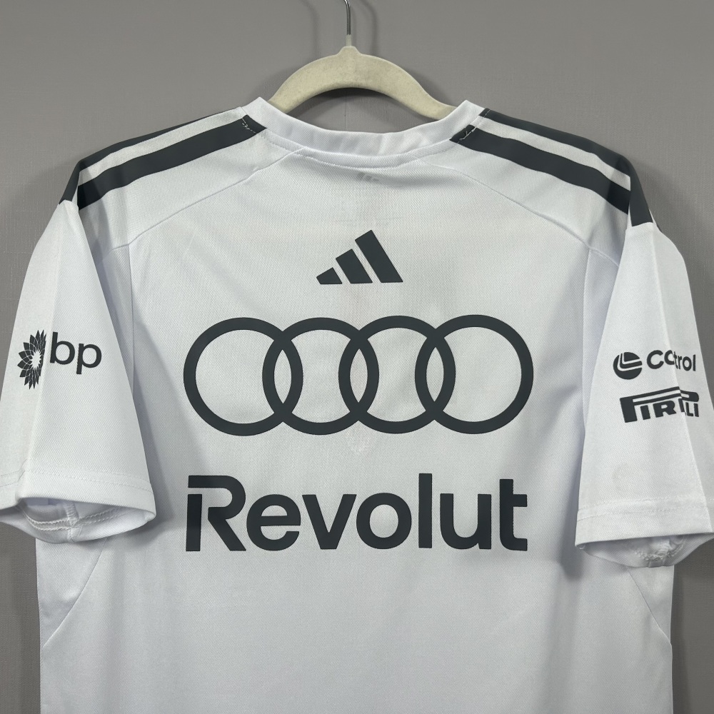 2026 F1 Audi white half-zip racing top