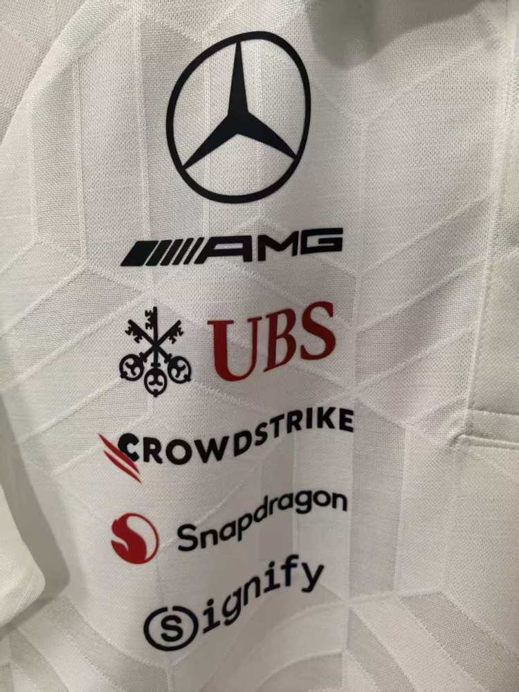 2026 F1 Mercedes-Benz Polo-Collar（white） Racing Shirt