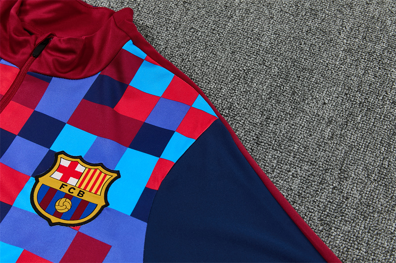 2627 Barcelona (red-blue) Half zip training suit set