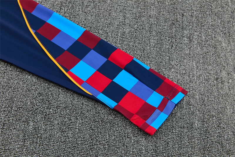 2627 Barcelona (red-blue) Half zip training suit set