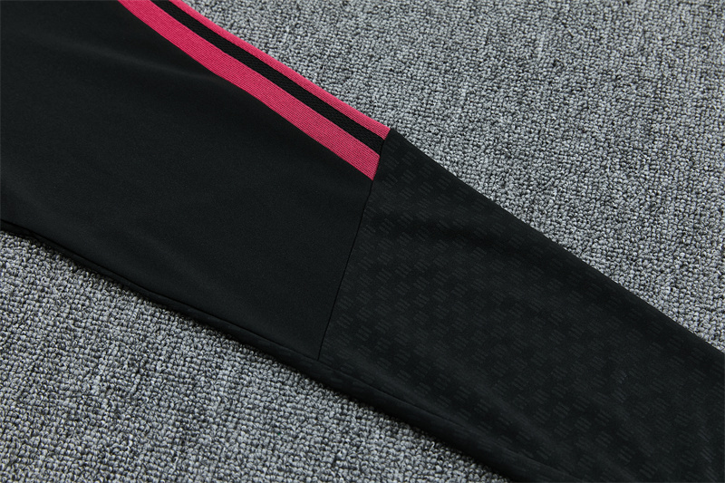 2627 Real Madrid (black-Rose pink) Half zip training suit set