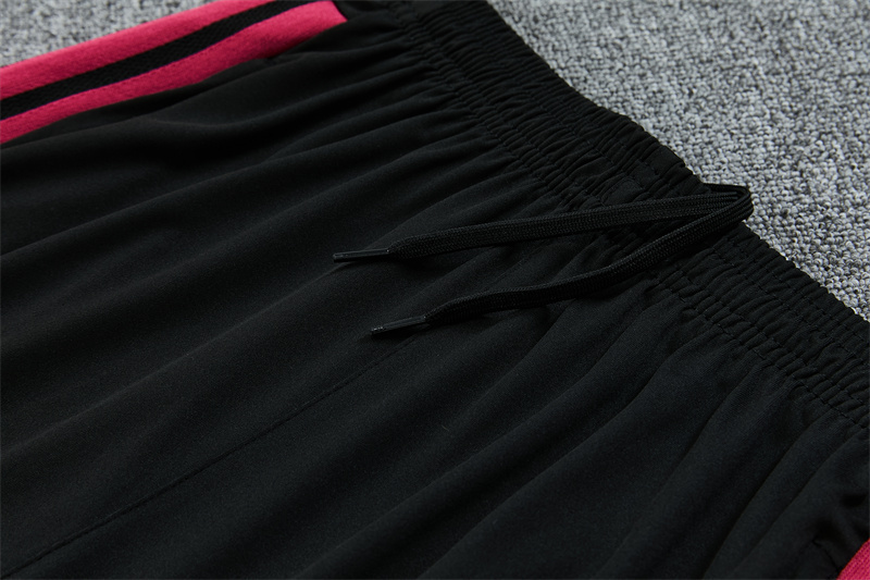2627 Real Madrid (black-Rose pink) Half zip training suit set