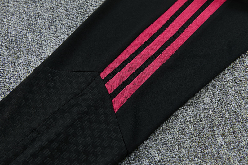 2627 Real Madrid (black-Rose pink) Half zip training suit set