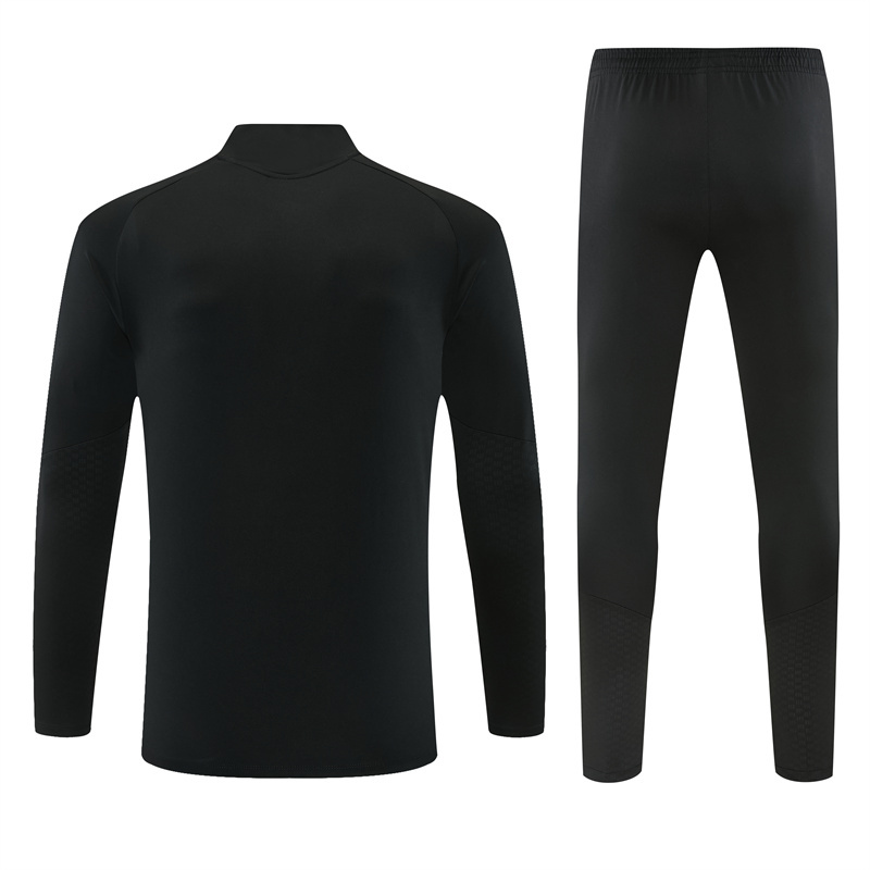2627 Real Madrid (black-Rose pink) Half zip training suit set