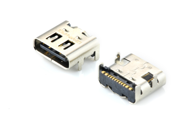 2.02A0 Series Single Row, SMT,  Type-C 16Pin with Clips (L=7.35mm)