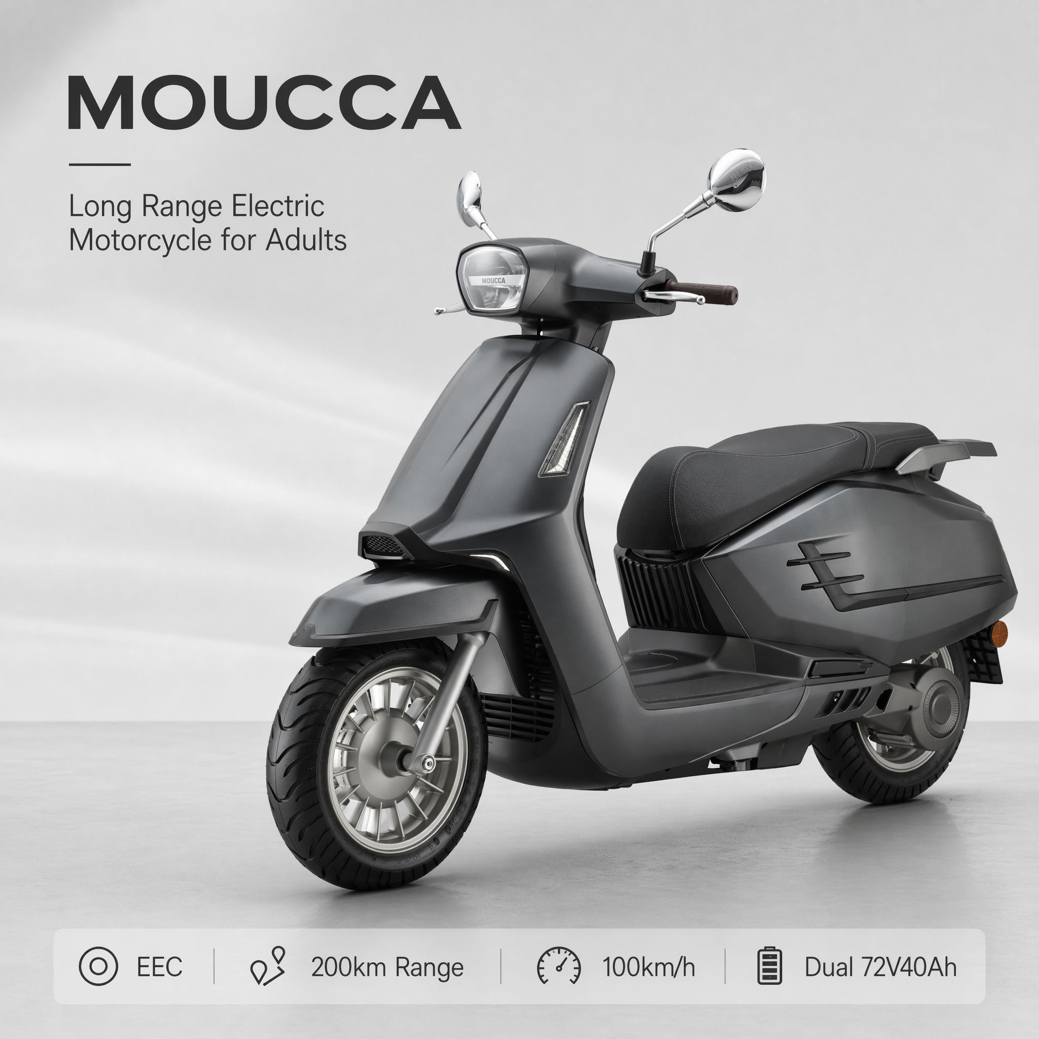 FUNTI Electric Motorcycle | High-Performance E-Scooters 150km Range | China Manufacturer,2025 Long Range Electric Motorcycle for Adults with EEC,MOUCCA | 72V40Ah *2, 100km/h, TFT With Carplay, 200km Range