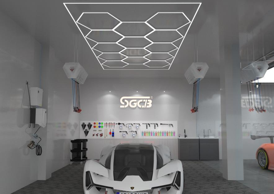 SGCB Hexagonal Grid Light High Brightness Auto Care Workshop LED,GUANGZHOU SGCB CO.,LTD,Hexagonal Grid Light