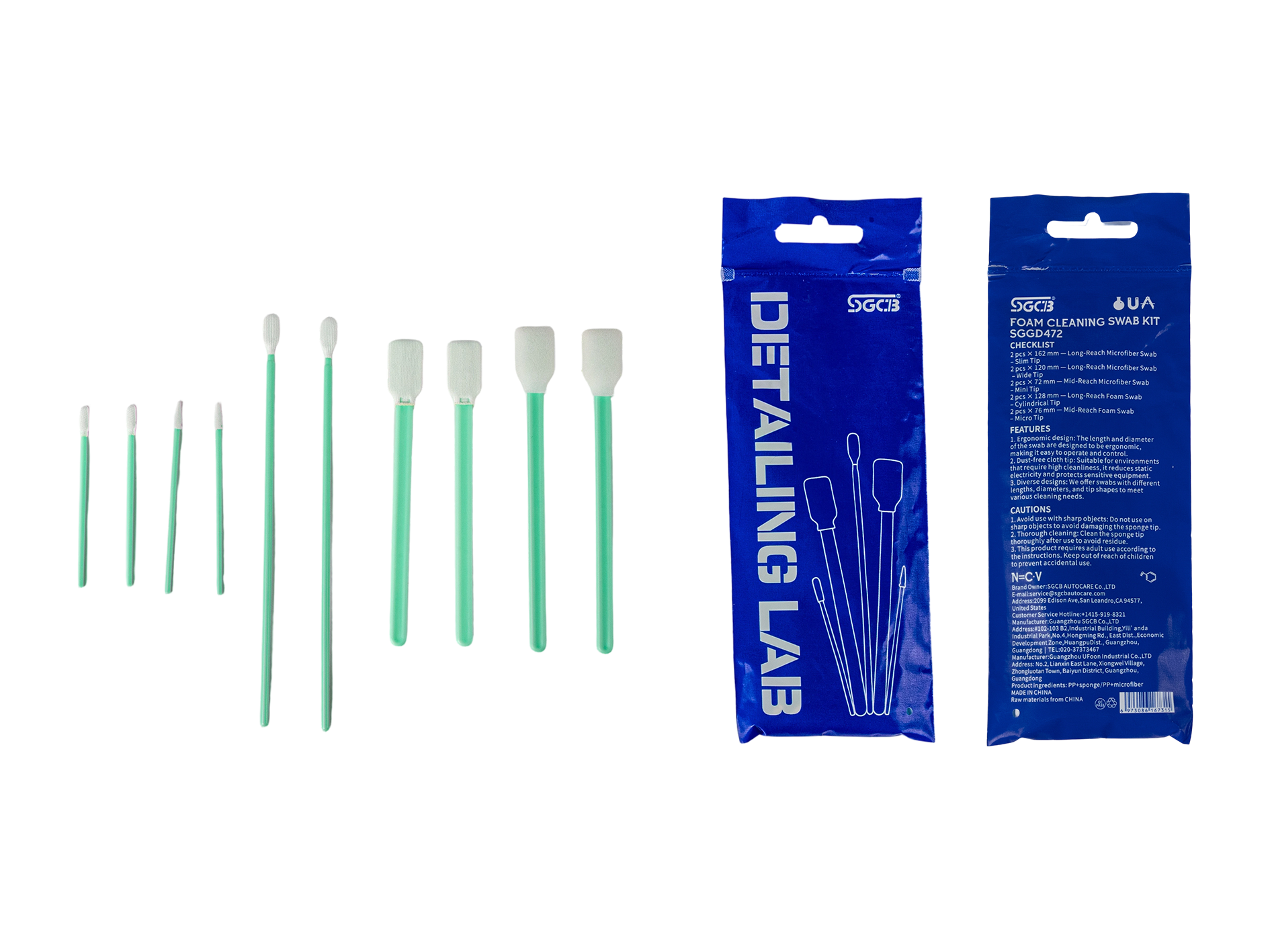 SGCB Foam Cleaning Swab Tool Kit Multi-head Auto Fine Gap,GUANGZHOU SGCB CO.,LTD,New - Foam Cleaning Swab Kit