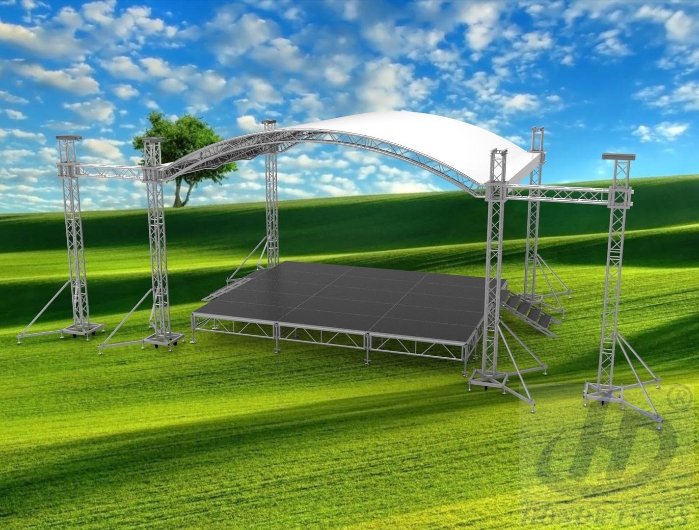 ARC TRUSS STAGE ROOF 8x6x5m