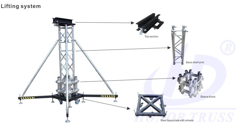 lighting truss lifting system spigot truss system