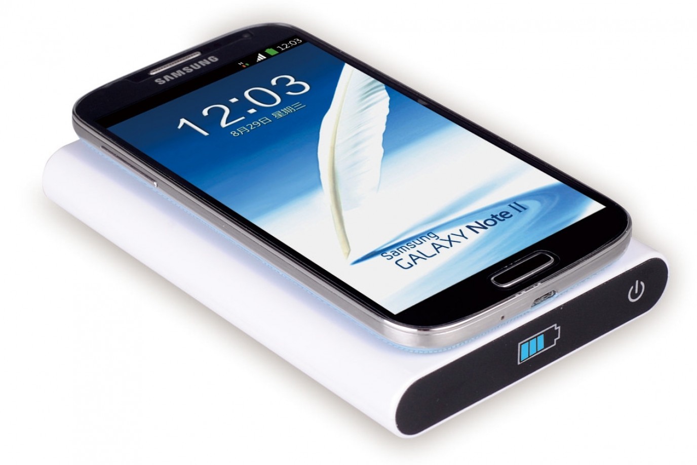 Pure White Wireless Charger  7.5W, 12,000mAH, 5 Level Show