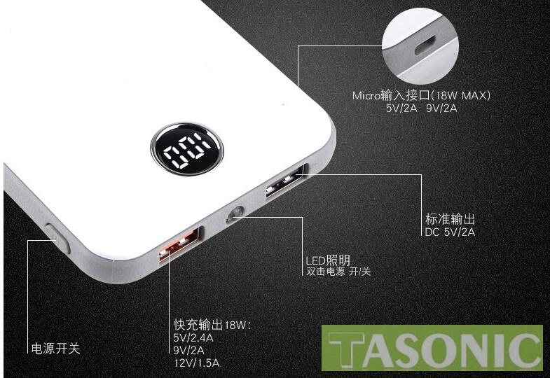 (Qualcomm QC3.0 ) 10,000mAH, Fast Charger External Battery