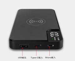 10,000 mAh Wireless POWER BANK, TYPE-c Output and wireless output
