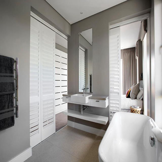 Hot sale nice price white wooden louver window shutters