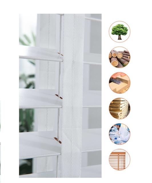 Home and Office White wooden / basswood blinds
