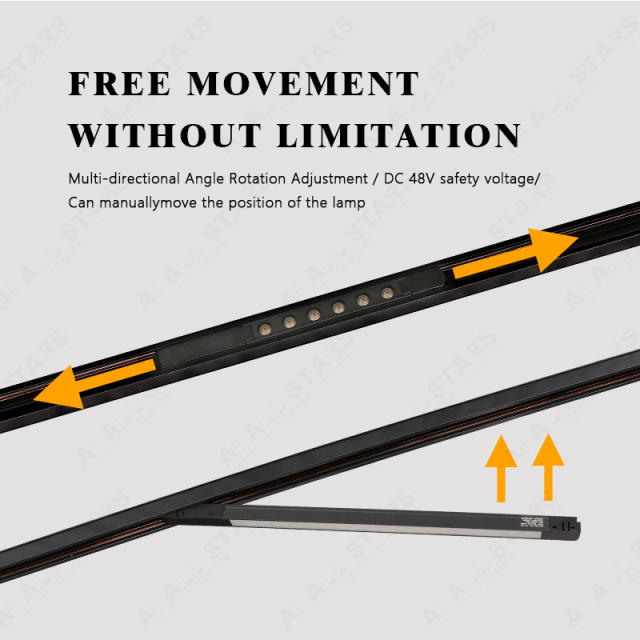 Slim magnetic lighting track