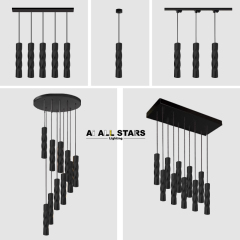 Long Tube Modern Pendant Chandelier Lights