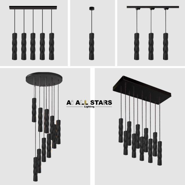 Long Tube Modern Pendant Chandelier Lights