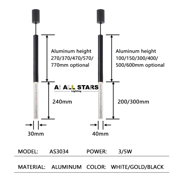 Long Tube Modern Pendant Chandelier Lights