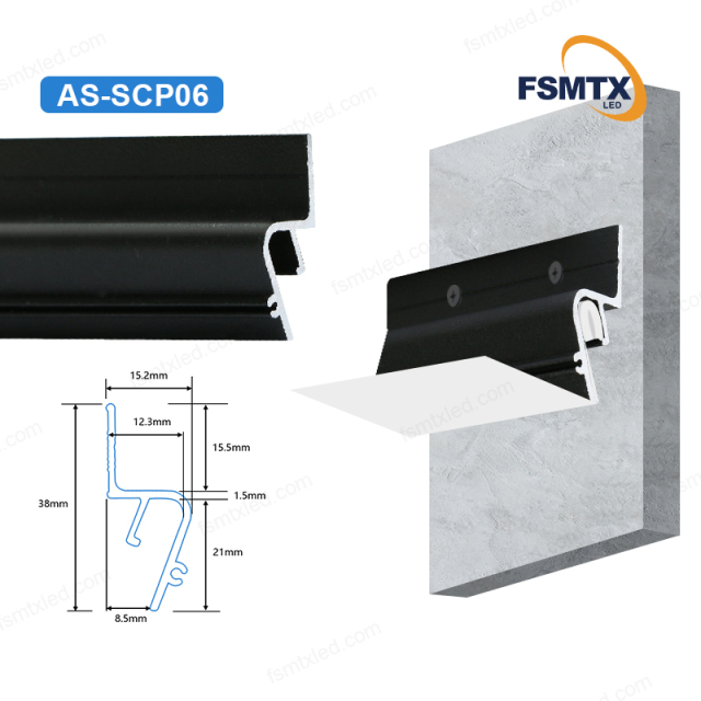 AS-SCP06 Russia Hot-selling PVC Film Wall Aluminum Profiles