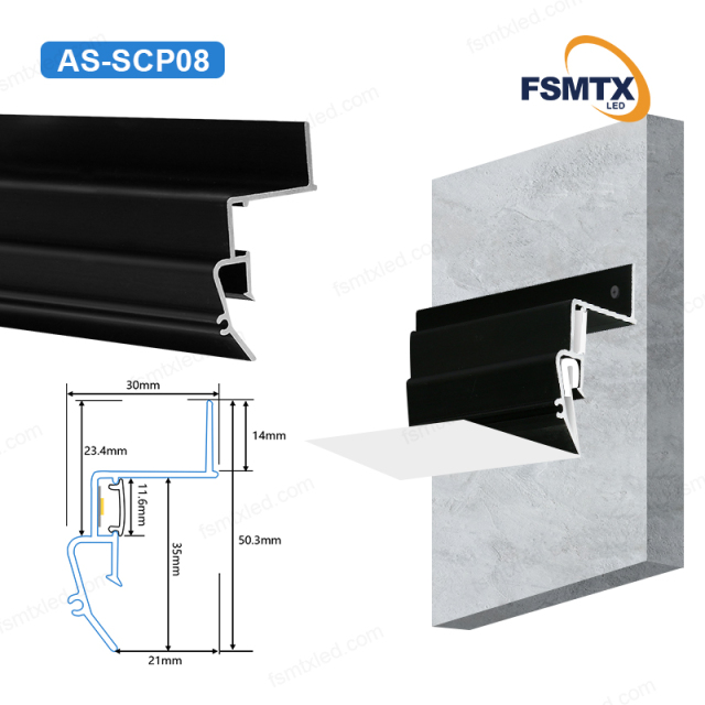 AS-SCP08  Kazakhstan Bestseller Russia Bestseller Wall  Stretching aluminum profiles